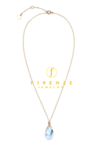 14K Gold Filled Handmade 1.6mmx450mm plateCablechain with 25x12mm Swarovski Crystal Oval Necklace[Firenze Jewelry] 피렌체주얼리